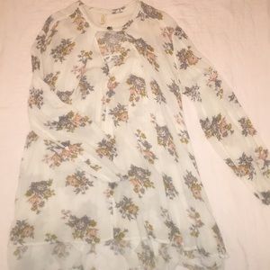 Free People: Keyhole Floral Tunic